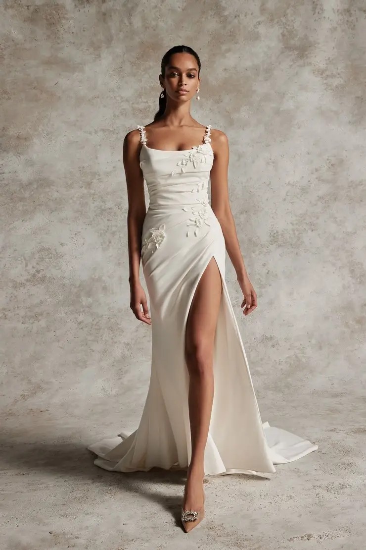 Model wearing Justin Alexander Signature wedding dress